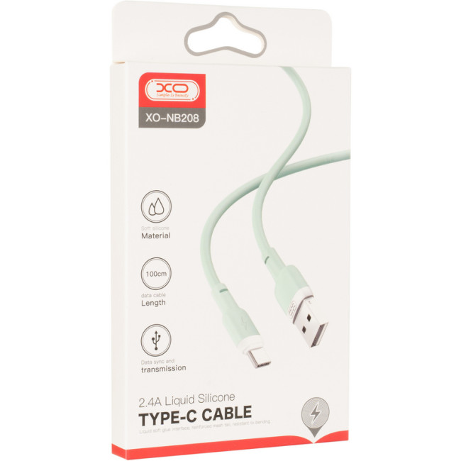 Кабель USB XO NB208 Type-C 1m Green