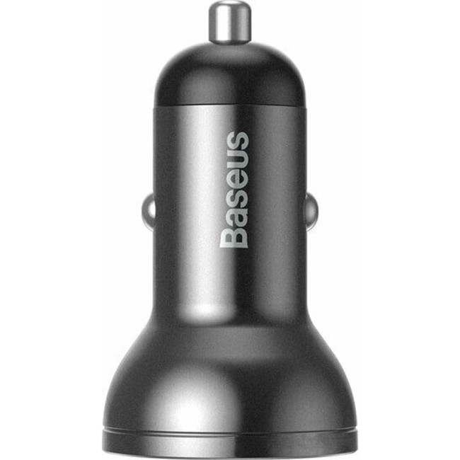 Автомобільний зарядний пристрій Baseus Digital Display 2USB (4.8A 24W) (CCBX-0G) Grey