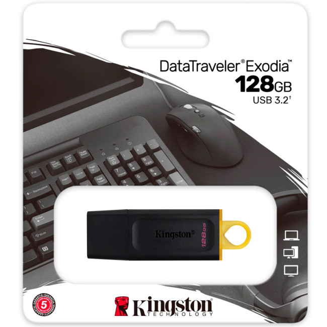 USB флеш накопичувач Kingston DT Exodia 128Gb USB 3.2 Black/Yellow