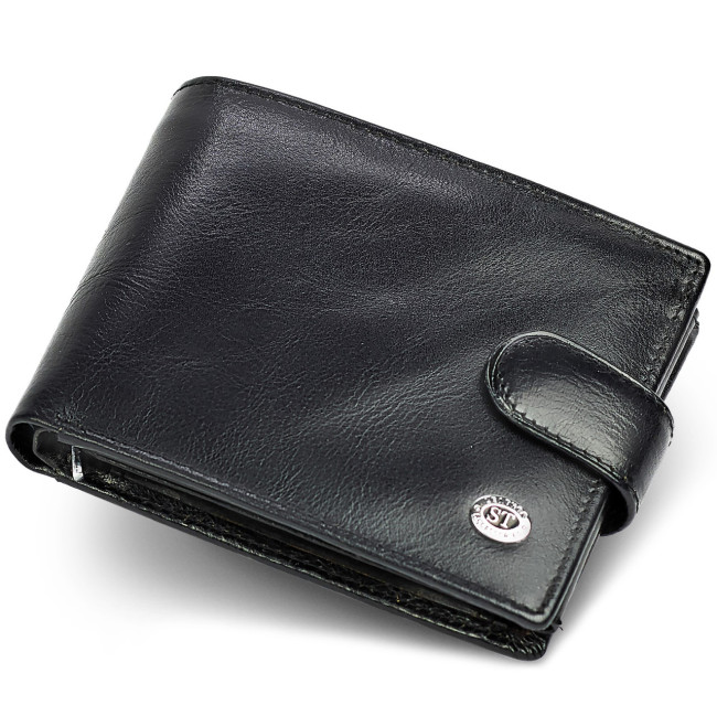 Чоловіче портмоне з натуральної шкіри ST Leather В141 Чорний