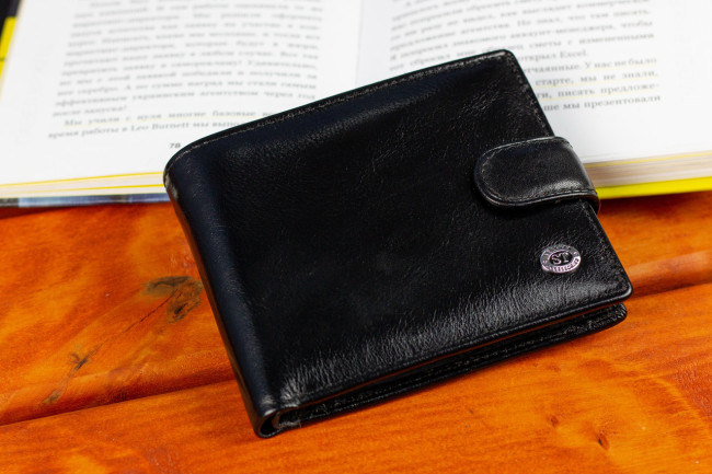 Чоловіче портмоне з натуральної шкіри ST Leather В141 Чорний