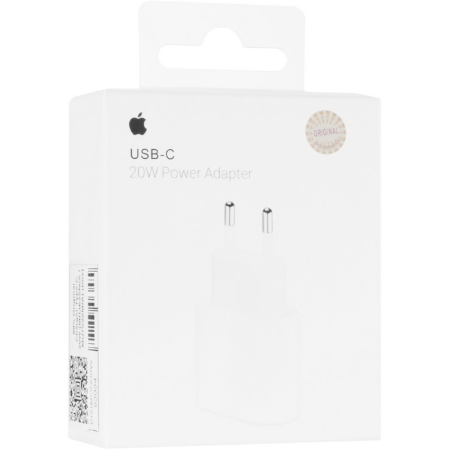 Мережевий зарядний пристрій 99% Original Charger Type-C 20W (MHJE3ZM/A / MU7V2ZM/A) (box)