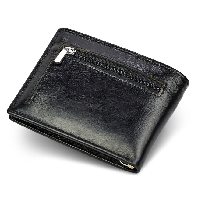 Чоловіче шкіряне портмоне із затискачем ST Leather B460 Чорний