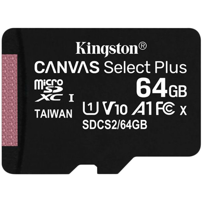 Карта пам'яті microSDXC 64Gb Kingston Canvas Select Plus A1 (UHS-1) (R-100Mb/s)