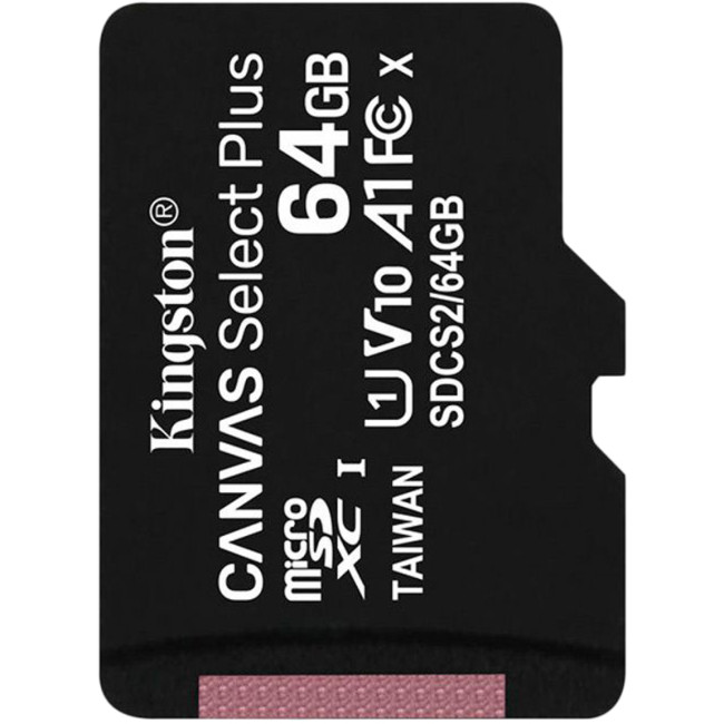 Карта пам'яті microSDXC 64Gb Kingston Canvas Select Plus A1 (UHS-1) (R-100Mb/s)