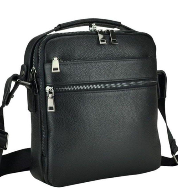 Сумка  шкіряна чоловіча чорна на плече Tiding Bag  A25-72545-3A