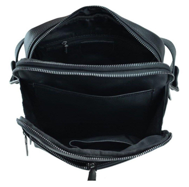 Сумка  шкіряна чоловіча чорна на плече Tiding Bag  A25-72545-3A