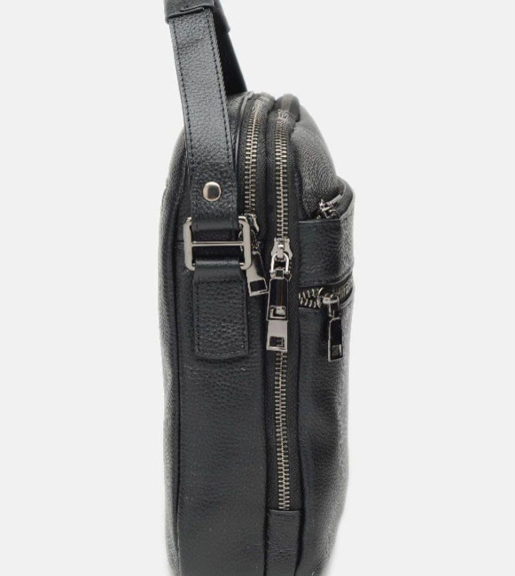 Сумка  шкіряна чоловіча чорна на плече Tiding Bag  A25-72545-3A