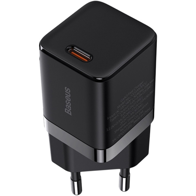 Мережевий зарядний пристрій Baseus GaN3 30W 1Type-C (CCGN010101) Black