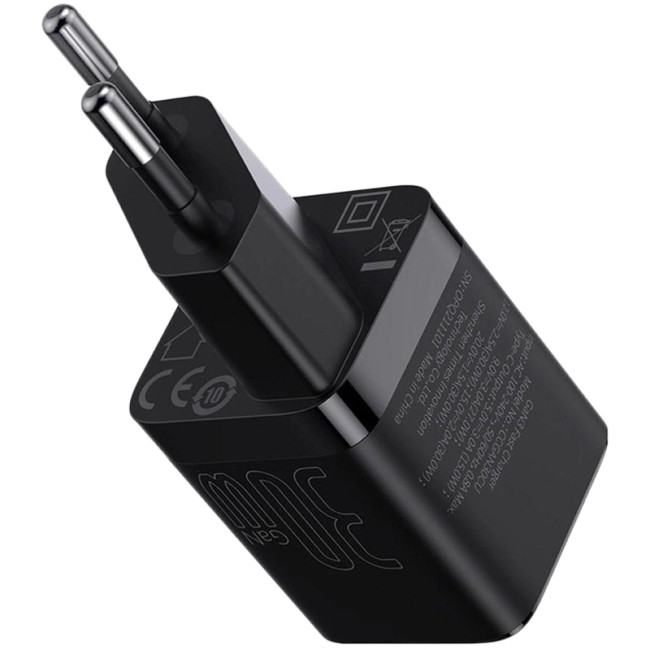 Мережевий зарядний пристрій Baseus GaN3 30W 1Type-C (CCGN010101) Black