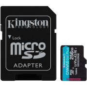 Карта пам'яті microSDXC 256Gb KIngston Canvas Go Plus (UHS-1 U3) (R-170Mb/s, W90Mb/s) + адаптер SD