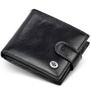 Стильне чоловічий портмоне з натуральної шкіри ST Leather B-MS34 Чорний
