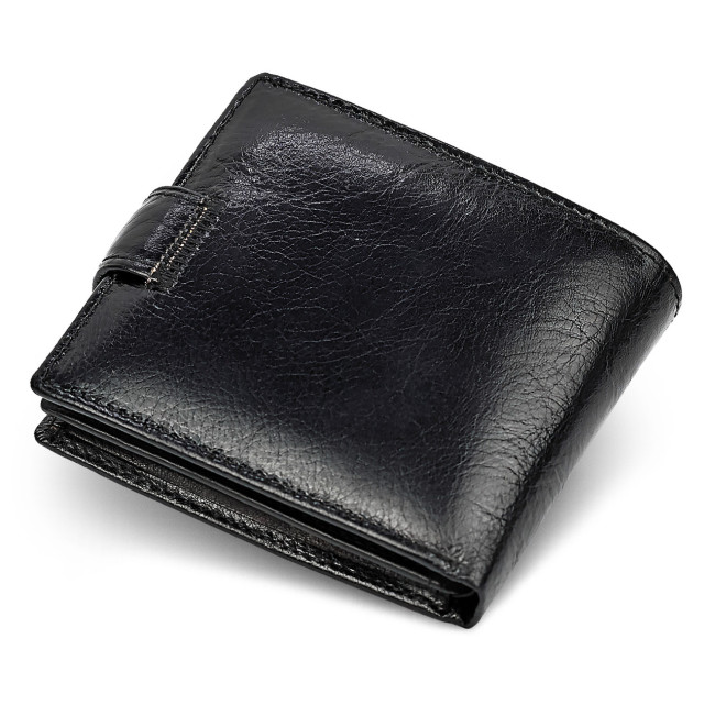 Стильне чоловічий портмоне з натуральної шкіри ST Leather B-MS34 Чорний