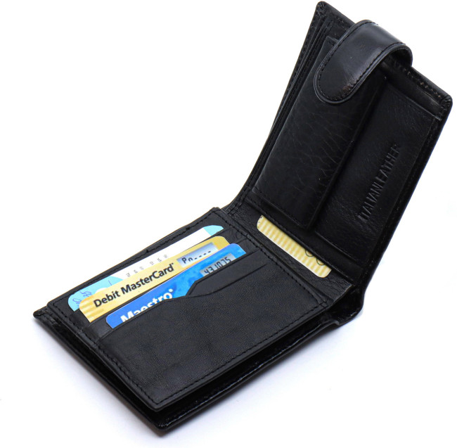 Стильне чоловічий портмоне з натуральної шкіри ST Leather B-MS34 Чорний