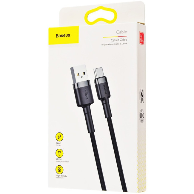 Кабель USB Baseus Cafule Type-C (CATKLF-AG1) Black 0.5m