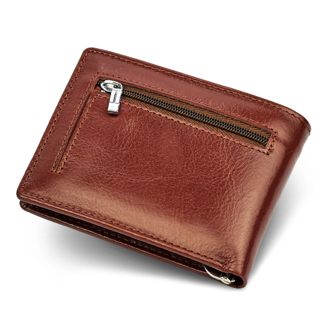Чоловіче шкіряне портмоне з затиском ST Leather В460 Коричневий