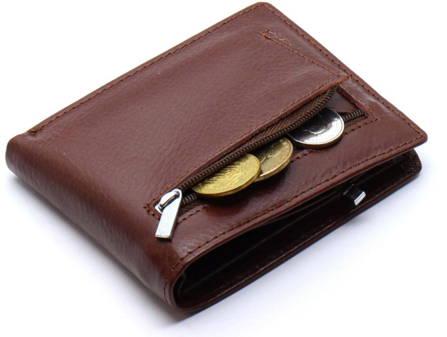 Чоловіче шкіряне портмоне з затиском ST Leather В460 Коричневий