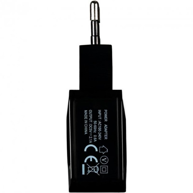 Мережевий зарядний пристрій Gelius Prime GU-HC02 2USB 2.1A 12W + кабель Type-C Black