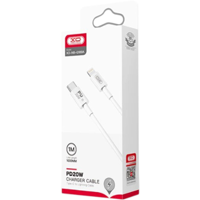 Кабель USB XO NB-Q189A Type-C to Lightning 20W 1m White