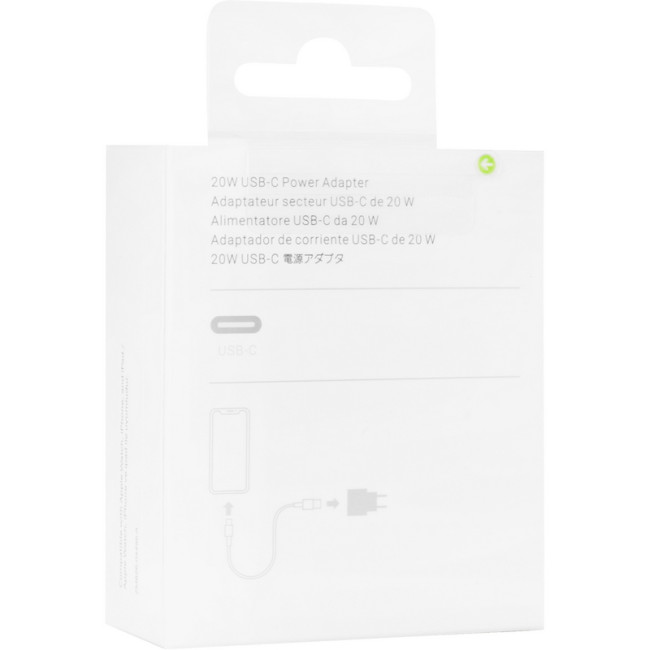 Мережевий зарядний пристрій Original Quality Type-C 20W (MHJE3ZM/A/MU7V2ZM/A) (коробка) White