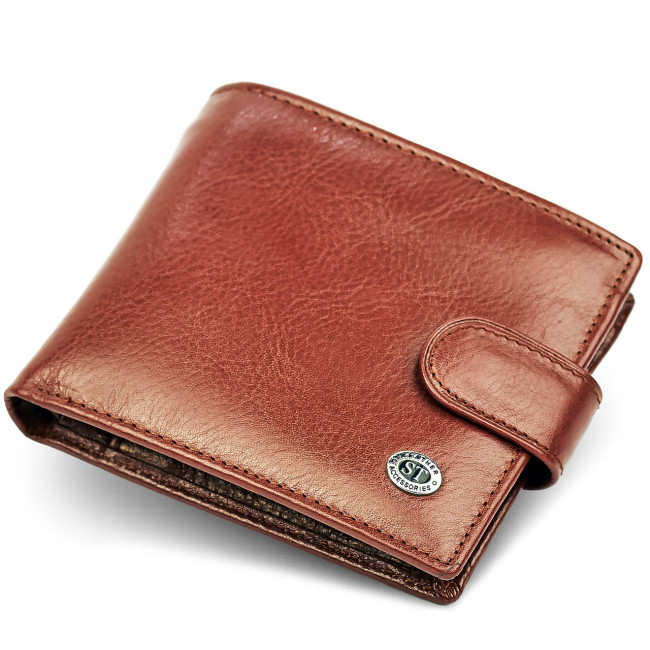 Чоловічий портмоне з натуральної шкіри ST Leather B104 Коричневий