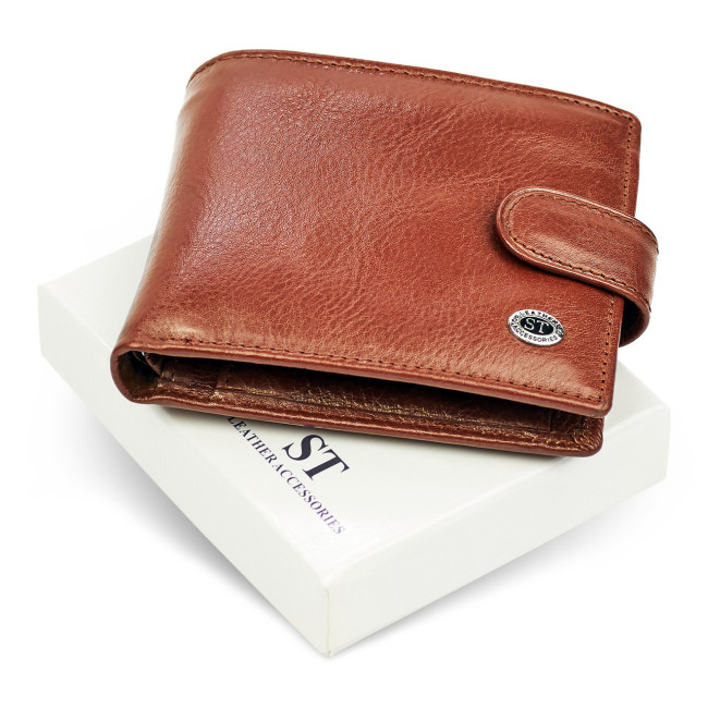Чоловічий портмоне з натуральної шкіри ST Leather B104 Коричневий