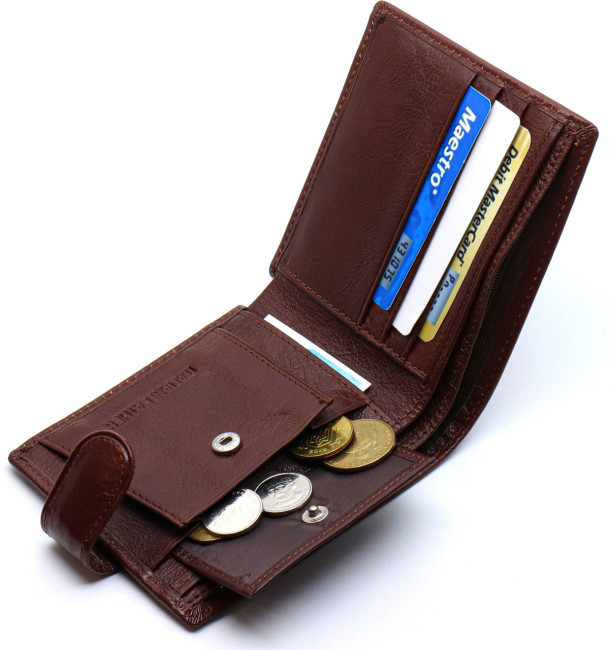 Чоловічий портмоне з натуральної шкіри ST Leather B104 Коричневий