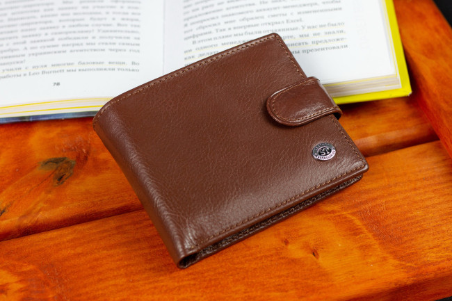Чоловічий портмоне з натуральної шкіри ST Leather B104 Коричневий