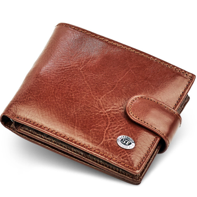 Стильне чоловіче портмоне з натуральної шкіри ST Leather B-MS34 Коричневий