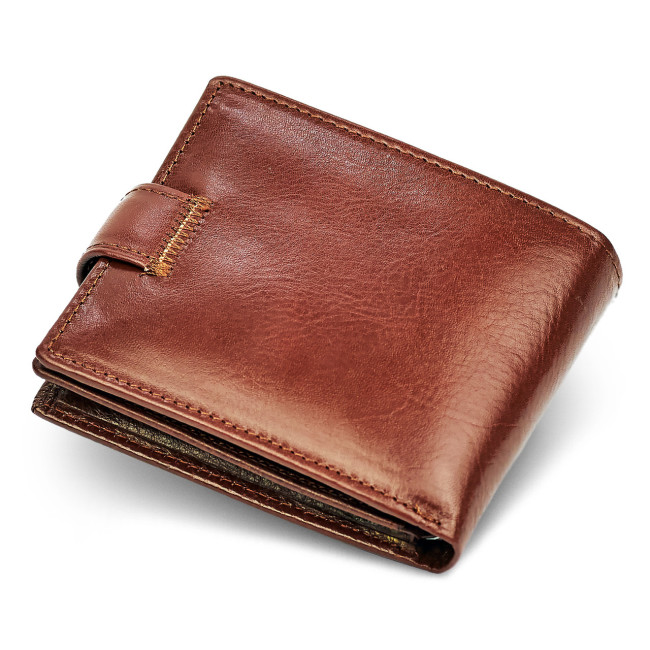 Стильне чоловіче портмоне з натуральної шкіри ST Leather B-MS34 Коричневий