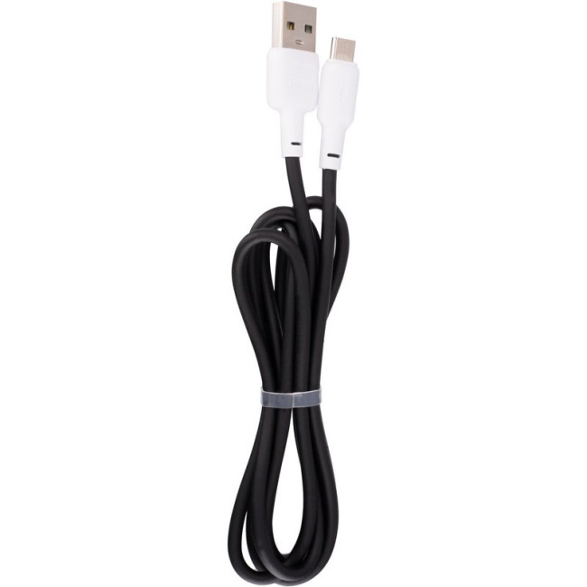 Кабель USB Gelius Full Silicon GP-UCN001M MicroUSB (1.2m) (18W) Black/White