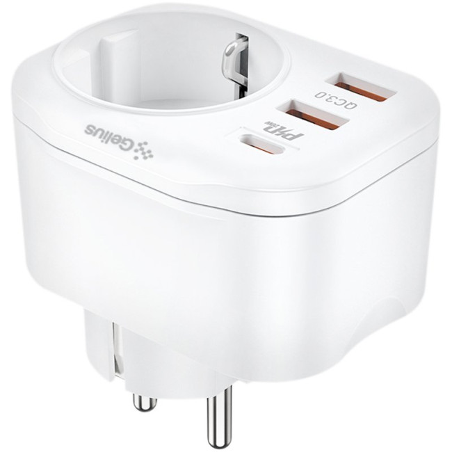 Мережевий зарядний пристрій Gelius Moxie GP-HC050 2USB (QC3.0) + Type-C (PD20W) White