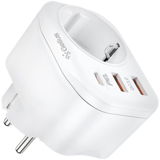 Мережевий зарядний пристрій Gelius Moxie GP-HC050 2USB (QC3.0) + Type-C (PD20W) White