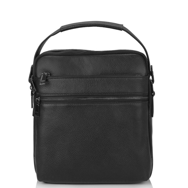 Шкіряна чоловіча чорна сумка Tiding Bag 711511