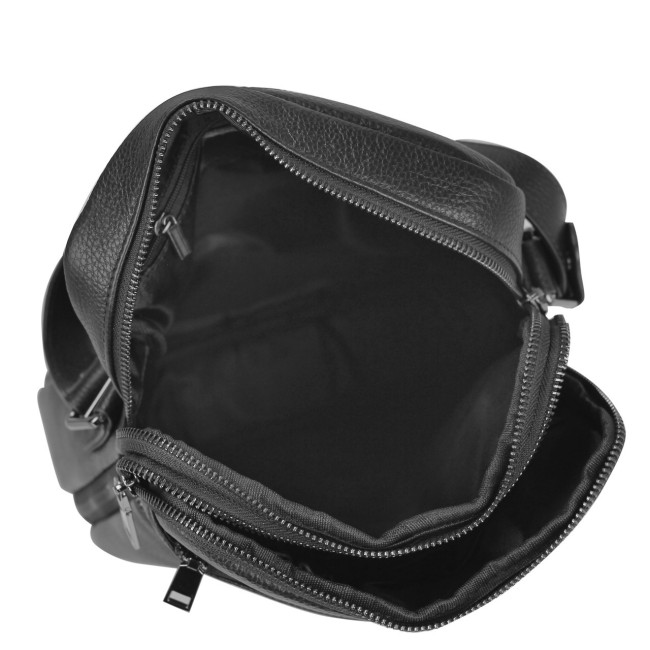 Шкіряна чоловіча чорна сумка Tiding Bag 711511
