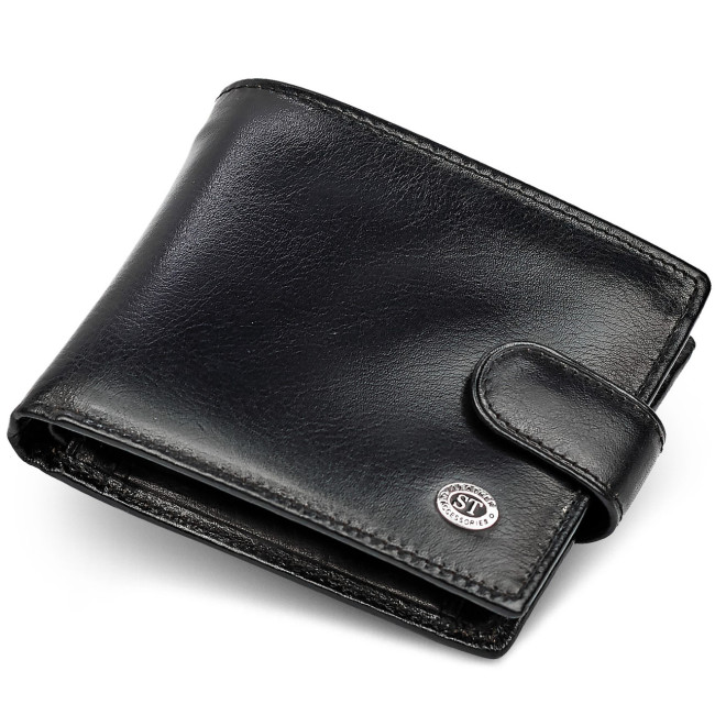 Чоловіче портмоне з натуральної шкіри ST Leather В104 Чорний
