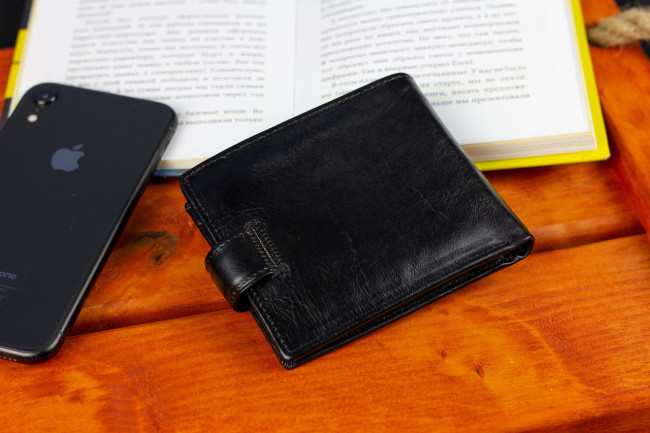 Чоловіче портмоне з натуральної шкіри ST Leather В104 Чорний