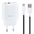 Мережевий зарядний пристрій Gelius X-Duo GP-HC014 QC3.0/PD20W USB+Type-C White + кабель Type-C Gelius Full Silicon (18W) Black/White