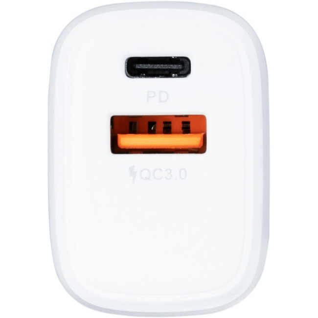 Мережевий зарядний пристрій Gelius X-Duo GP-HC014 QC3.0/PD20W USB+Type-C White + кабель Type-C Gelius Full Silicon (18W) Black/White