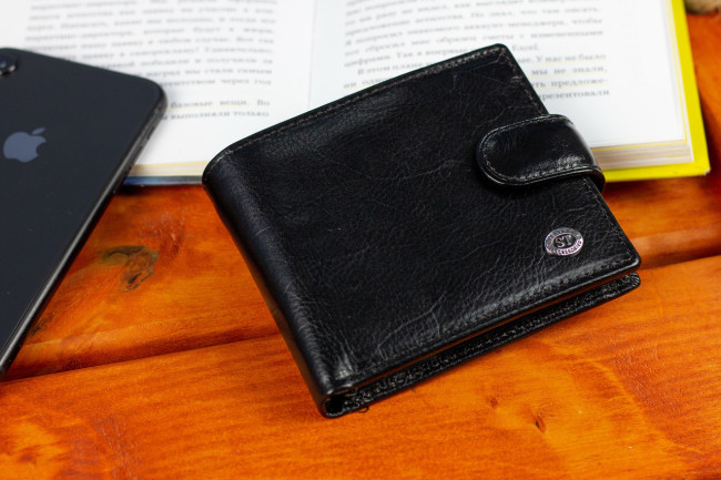 Стильне шкіряне портмоне ST Leather В 103 Чорний