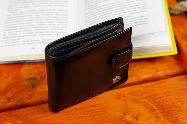 Стильне шкіряне портмоне ST Leather В 103 Чорний