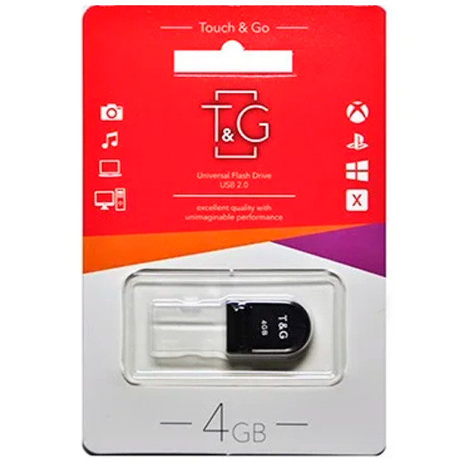 USB флеш накопичувач T&G Shorty 010 4Gb Black