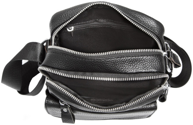 Сумка чоловіча шкіряна черная через плече Tiding Bag SK 718393