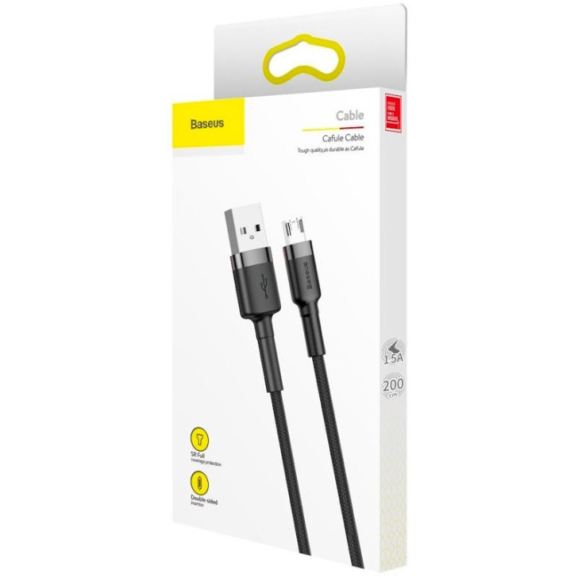 Кабель USB Baseus Cafule MicroUSB (CAMKLF-CG1) Black 2m