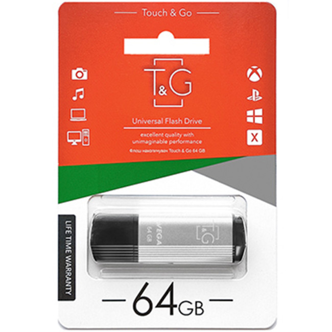 USB флеш накопичувач T&G Vega 121 64Gb Silver