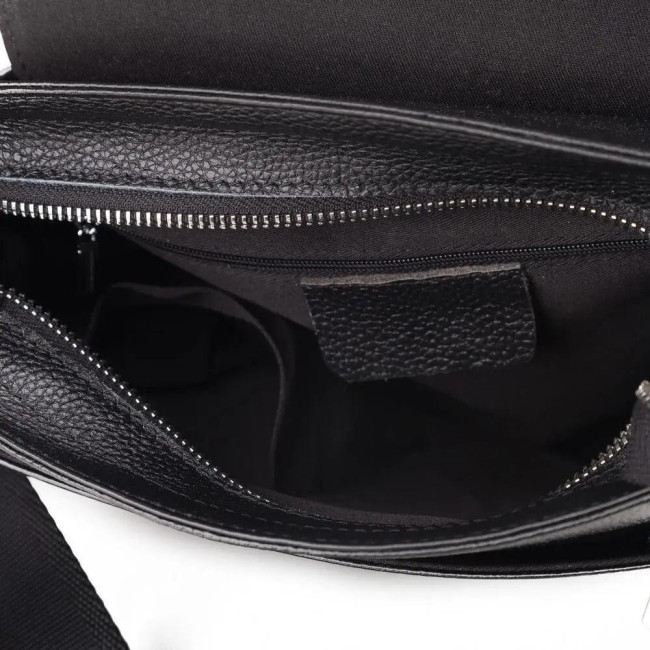 Сумка чоловіча шкіряна чорна через плече Tiding Bag SK 12317
