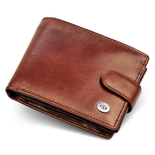 Класичне чоловіче портмоне з натуральної шкіри ST Leather В 102 Коричневий