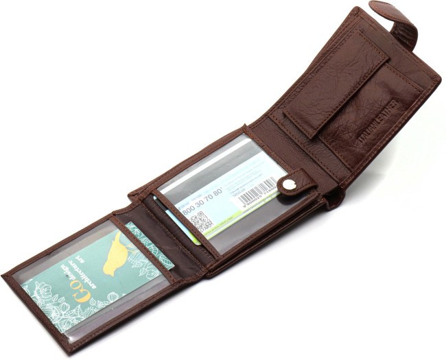Класичне чоловіче портмоне з натуральної шкіри ST Leather В 102 Коричневий