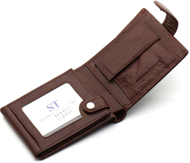 Класичне чоловіче портмоне з натуральної шкіри ST Leather В 102 Коричневий