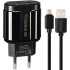 Мережевий зарядний пристрій Gelius Avangard GP-HC06 2USB 2.4A 12W + кабель MicroUSB Black